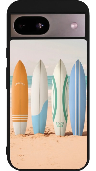 Google Pixel 8a Case Hülle - Silikon schwarz Summer surfboard 2025
