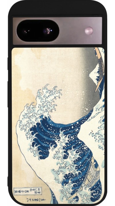 Google Pixel 8a Case Hülle - Silikon schwarz Kunstbild - Die große Welle vor Kanagawa - Hokusai