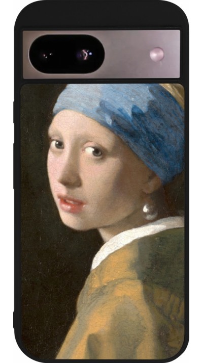 Google Pixel 8a Case Hülle - Silikon schwarz Kunstbild - Das Mädchen mit dem Perlenohrring - Jan Vermeer