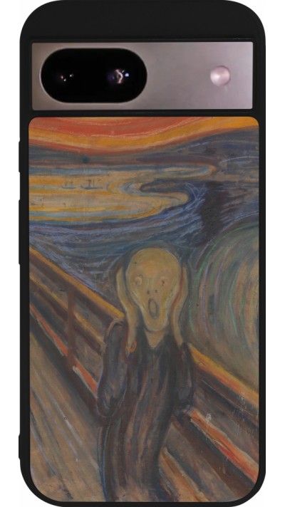Google Pixel 8a Case Hülle - Silikon schwarz Kunstbild - Der Schrei - Edvard Munch