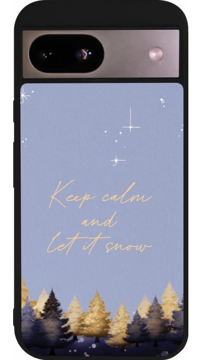 Coque Google Pixel 8a - Silicone rigide noir Winter 25 Winter illustration of trees