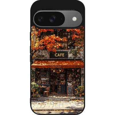Google Pixel 9 / Pixel 9 Pro Case Hülle - Silikon schwarz Autumn 25 Coffee shop