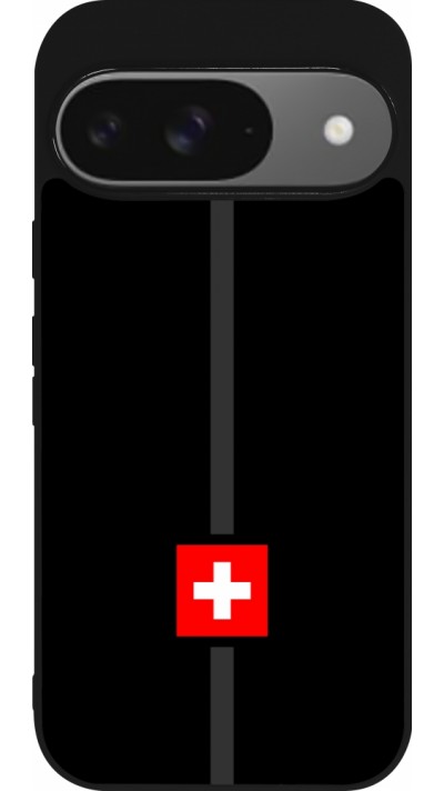 Google Pixel 9 / Pixel 9 Pro Case Hülle - Silikon schwarz Kanton CH schwarz