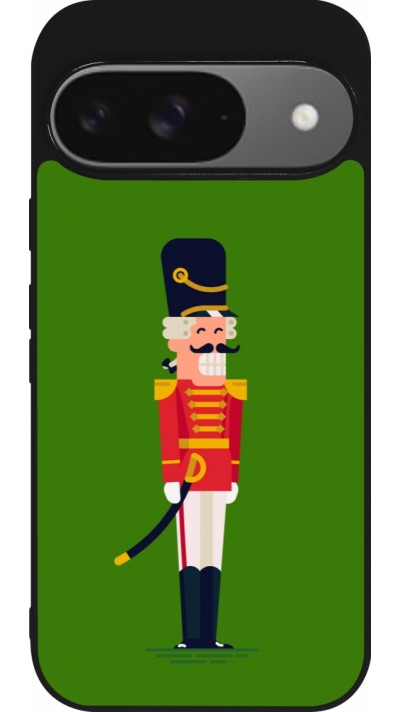 Google Pixel 9 / Pixel 9 Pro Case Hülle - Silikon schwarz Christmas 25 Nutcracker Green