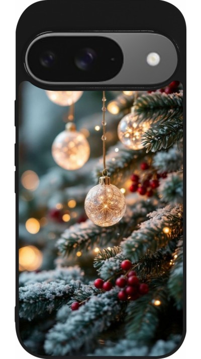 Google Pixel 9 / Pixel 9 Pro Case Hülle - Silikon schwarz Christmas 25 Xmas Decorated Tree