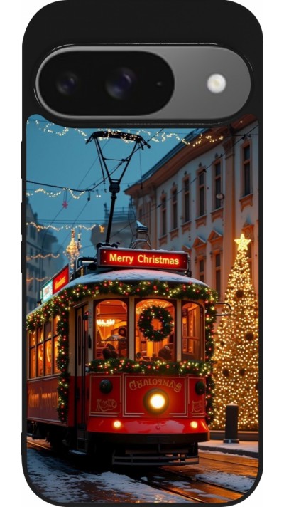 Google Pixel 9 / Pixel 9 Pro Case Hülle - Silikon schwarz Christmas 25 Xmas Train