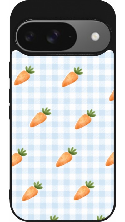 Google Pixel 9 / Pixel 9 Pro Case Hülle - Silikon schwarz Easter 2026 Pattern carrots
