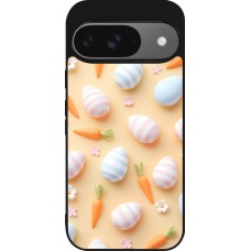 Google Pixel 9 / Pixel 9 Pro Case Hülle - Silikon schwarz Easter 2026 Pattern Easter
