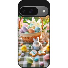 Google Pixel 9 / Pixel 9 Pro Case Hülle - Silikon schwarz Ostern 2025 Osterkorb