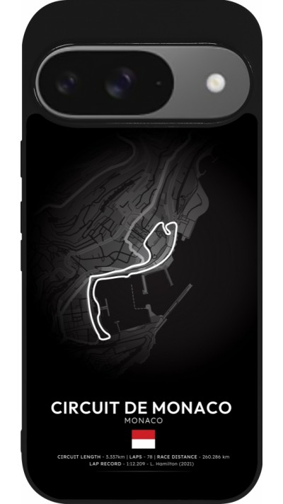 Google Pixel 9 / Pixel 9 Pro Case Hülle - Silikon schwarz F1 Track 2025 Monaco