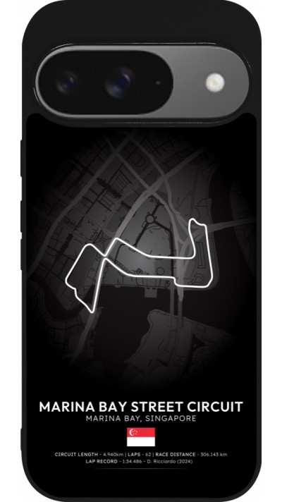 Google Pixel 9 / Pixel 9 Pro Case Hülle - Silikon schwarz F1 Track 2025 Singapore