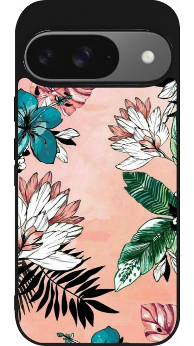 Coque Google Pixel 9 / Pixel 9 Pro - Silicone rigide noir Flowers Artprint