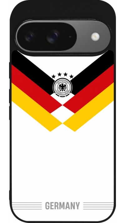 Coque Google Pixel 9 / Pixel 9 Pro - Silicone rigide noir Maillot de football Allemagne 2026 personnalisable