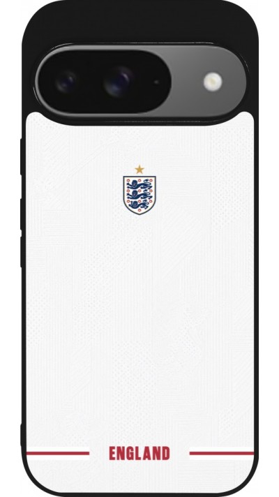 Google Pixel 9 / Pixel 9 Pro Case Hülle - Silikon schwarz England 2026 personalisierbares Fussballtrikot