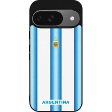 Google Pixel 9 / Pixel 9 Pro Case Hülle - Silikon schwarz Argentinien 2026 personalisierbares Fussballtrikot