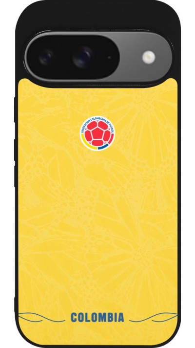 Google Pixel 9 / Pixel 9 Pro Case Hülle - Silikon schwarz Kolumbien 2026 personalisierbares Fussballtrikot