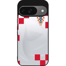 Google Pixel 9 / Pixel 9 Pro Case Hülle - Silikon schwarz Kroatien 2022 personalisierbares Fussballtrikot