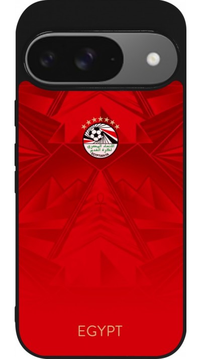 Coque Google Pixel 9 / Pixel 9 Pro - Silicone rigide noir Maillot de football E?gypte 2026 personnalisable