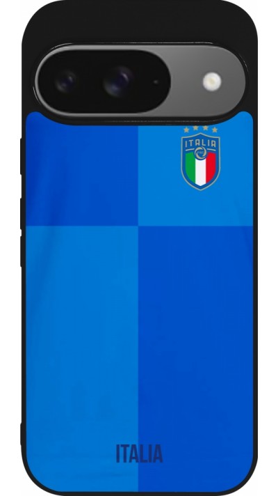 Coque Google Pixel 9 / Pixel 9 Pro - Silicone rigide noir Maillot de football Italie 2022 personnalisable Coque Google Pixel 9 / Pixel 9 Pro - Silicone rigide noir Maillot de football Italie 2022 personnalisable