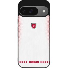 Google Pixel 9 / Pixel 9 Pro Case Hülle - Silikon schwarz Jordanien 2026 personalisierbares Fussballtrikot