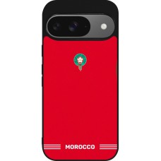Google Pixel 9 / Pixel 9 Pro Case Hülle - Silikon schwarz Marokko 2026 personalisierbares Fussballtrikot