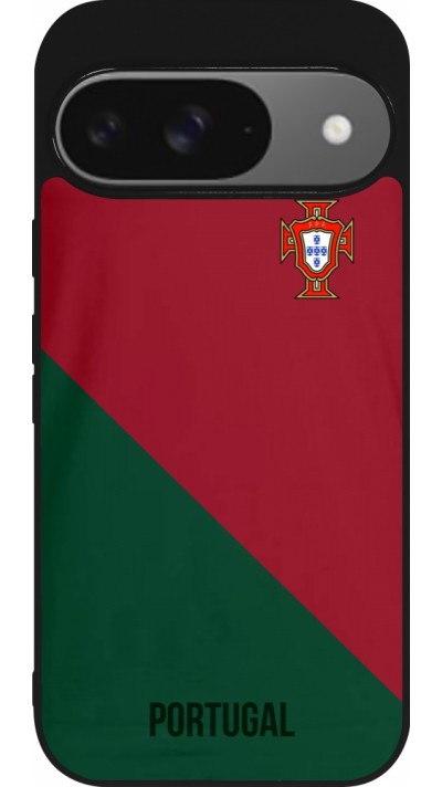 Coque Google Pixel 9 / Pixel 9 Pro - Silicone rigide noir Maillot de football Portugal 2022 Coque Google Pixel 9 / Pixel 9 Pro - Silicone rigide noir Maillot de football Portugal 2022