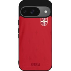 Google Pixel 9 / Pixel 9 Pro Case Hülle - Silikon schwarz Serbien 2022 personalisierbares Fussballtrikot