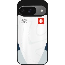 Google Pixel 9 / Pixel 9 Pro Case Hülle - Silikon schwarz Schweiz Away personalisierbares Fussballtrikot