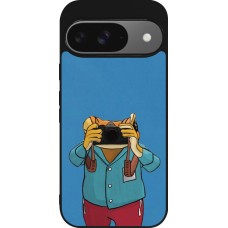 Google Pixel 9 / Pixel 9 Pro Case Hülle - Silikon schwarz Frog with camera DTMF