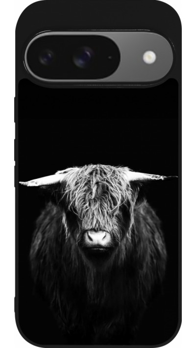 Coque Google Pixel 9 / Pixel 9 Pro - Silicone rigide noir Highland calf black Coque Google Pixel 9 / Pixel 9 Pro - Silicone rigide noir Highland calf black