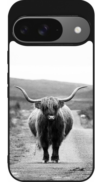Coque Google Pixel 9 / Pixel 9 Pro - Silicone rigide noir Highland cattle Coque Google Pixel 9 / Pixel 9 Pro - Silicone rigide noir Highland cattle