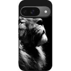 Google Pixel 9 / Pixel 9 Pro Case Hülle - Silikon schwarz Lion looking up