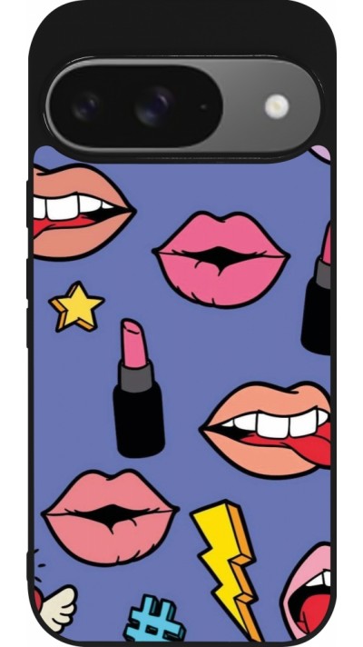 Coque Google Pixel 9 / Pixel 9 Pro - Silicone rigide noir Lips and lipgloss Coque Google Pixel 9 / Pixel 9 Pro - Silicone rigide noir Lips and lipgloss
