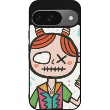 Google Pixel 9 / Pixel 9 Pro Case Hülle - Silikon schwarz Little Girl Sketch