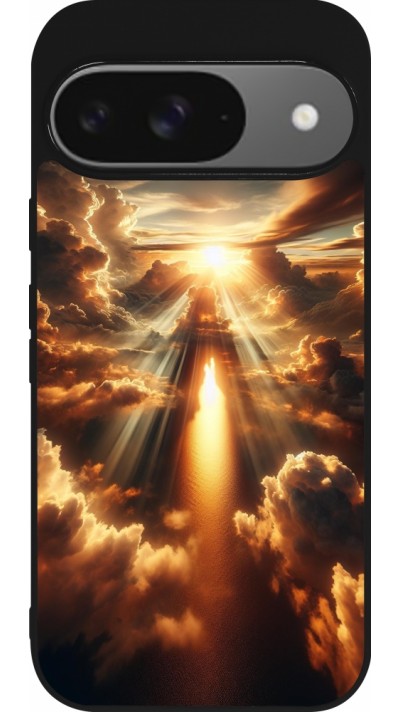 Coque Google Pixel 9 / Pixel 9 Pro - Silicone rigide noir Lueur Céleste Zenith Coque Google Pixel 9 / Pixel 9 Pro - Silicone rigide noir Lueur Céleste Zenith