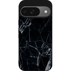 Google Pixel 9 / Pixel 9 Pro Case Hülle - Silikon schwarz Marble Black 01