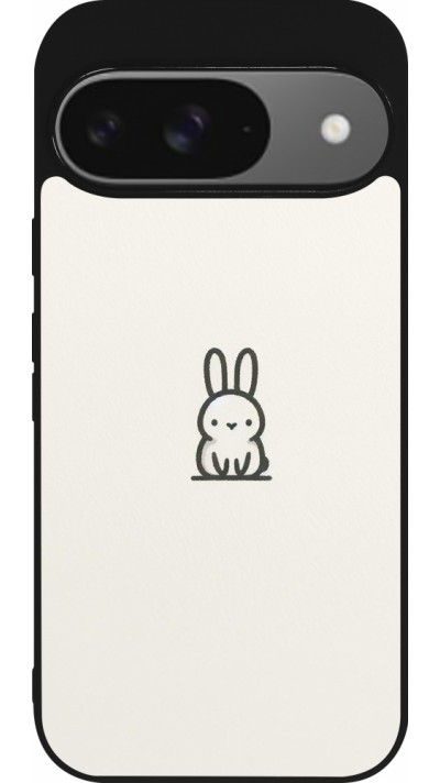 Coque Google Pixel 9 / Pixel 9 Pro - Silicone rigide noir Minimal bunny cutie Coque Google Pixel 9 / Pixel 9 Pro - Silicone rigide noir Minimal bunny cutie