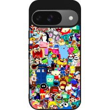 Google Pixel 9 / Pixel 9 Pro Case Hülle - Silikon schwarz Mixed cartoons