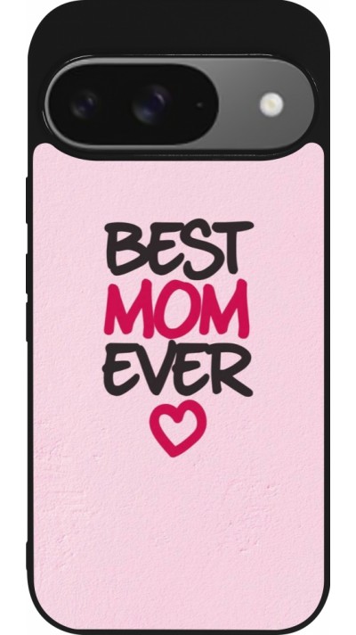 Coque Google Pixel 9 / Pixel 9 Pro - Silicone rigide noir Mom 2023 best Mom ever pink Coque Google Pixel 9 / Pixel 9 Pro - Silicone rigide noir Mom 2023 best Mom ever pink