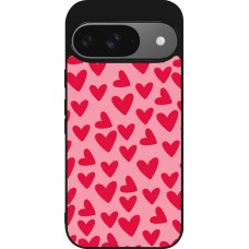 Google Pixel 9 / Pixel 9 Pro Case Hülle - Silikon schwarz Mom 2024 kleine Herzen