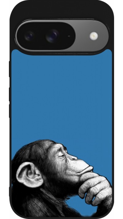 Coque Google Pixel 9 / Pixel 9 Pro - Silicone rigide noir Monkey Pop Art Coque Google Pixel 9 / Pixel 9 Pro - Silicone rigide noir Monkey Pop Art