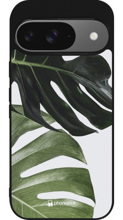 Coque Google Pixel 9 / Pixel 9 Pro - Silicone rigide noir Monstera Plant Coque Google Pixel 9 / Pixel 9 Pro - Silicone rigide noir Monstera Plant