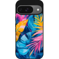 Google Pixel 9 / Pixel 9 Pro Case Hülle - Silikon schwarz Palms Blue