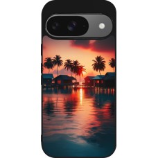 Google Pixel 9 / Pixel 9 Pro Case Hülle - Silikon schwarz Paradies Malediven