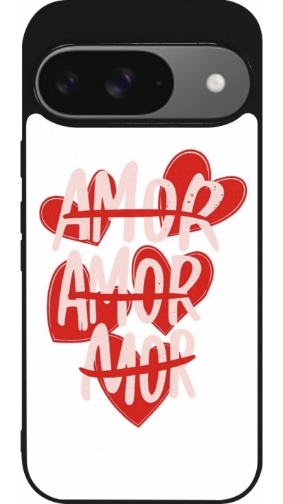Google Pixel 9 / Pixel 9 Pro Case Hülle - Silikon schwarz Saint Valentines Day 26 Amor
