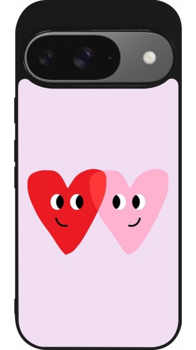 Google Pixel 9 / Pixel 9 Pro Case Hülle - Silikon schwarz Saint Valentines Day 26 Heart