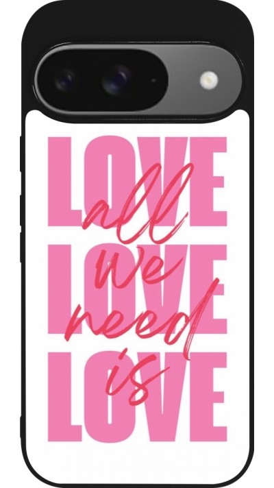 Google Pixel 9 / Pixel 9 Pro Case Hülle - Silikon schwarz Saint Valentines Day 26 Love all we need is