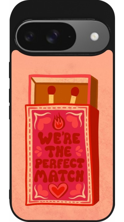 Google Pixel 9 / Pixel 9 Pro Case Hülle - Silikon schwarz Saint Valentines Day 26 Perfect Match