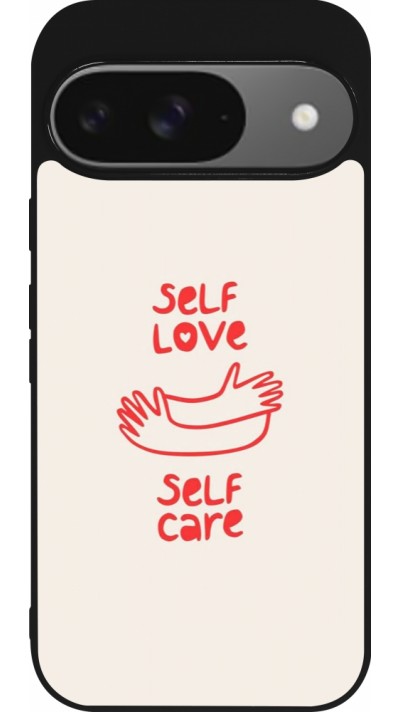 Google Pixel 9 / Pixel 9 Pro Case Hülle - Silikon schwarz Saint Valentines Day 26 Self love self care