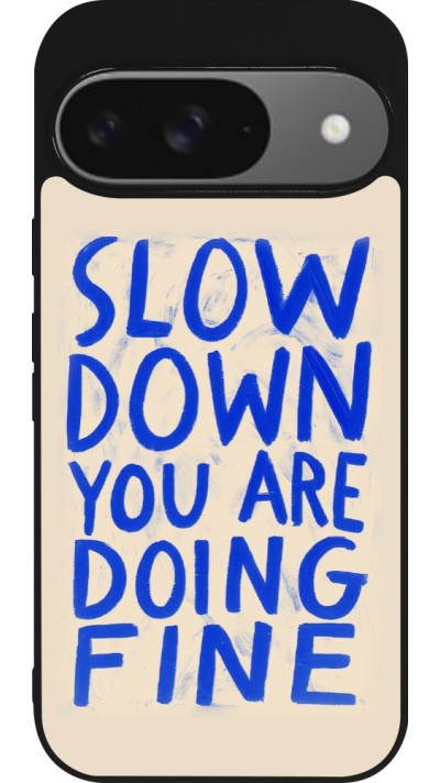 Google Pixel 9 / Pixel 9 Pro Case Hülle - Silikon schwarz Slow down 2026